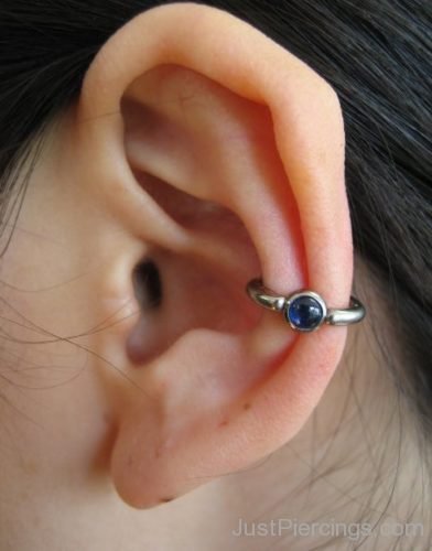 Conch Piercing With Gem-JP1094