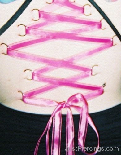 Corset Piercing On Girl Back Body-JP1062