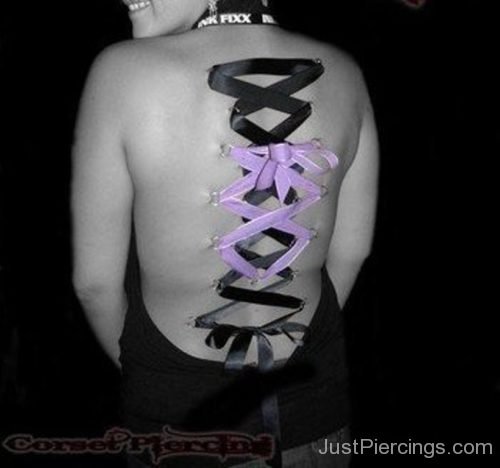 Corset Piercing With Black And Purple