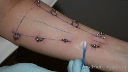 Corset Piercing With Captive Rings-JP1085