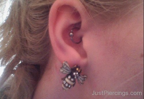 Daith And Lobe Piercing With Insect Stud-JP1077