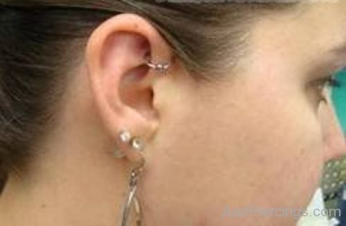 Daith Piercing And Dual Lobe Piercing For Women-JP1102