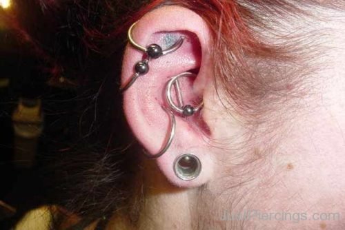 Daith Piercing And Helix Piercing With Ball Closure Ring-JP1111