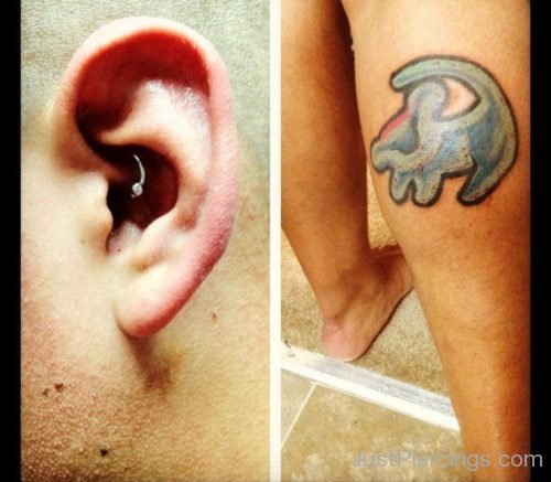 Daith Piercing And Leg Tattoo-JP1114