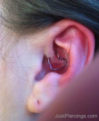 Daith Piercing With Attractive Heart Ring-JP1180