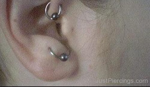Daith Piercing With Ball Closure Ring For Right Ear-JP1192