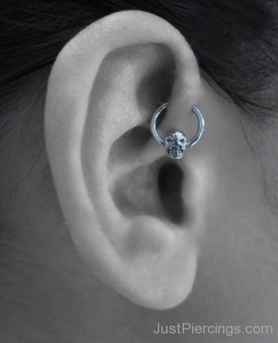 Daith Piercing With Danger Sign Ring-JP1220