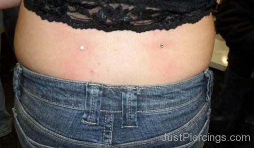 Awesome Dimple Piercing With Anchor Dermals-JP118