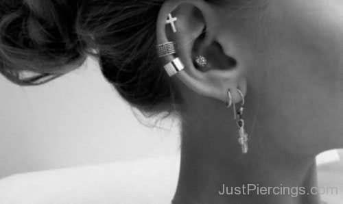 Ear Cuffs And Lobe Piercing-JP1174