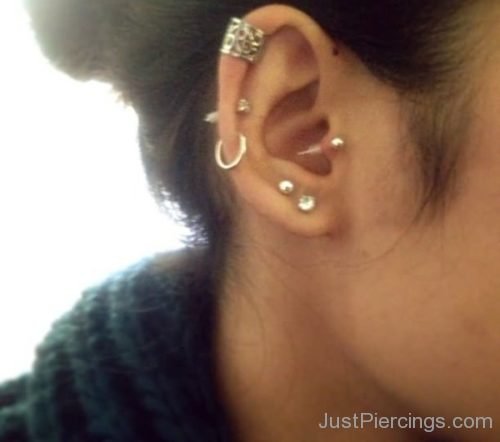 Ear Piercing Earcuff And Dual Lobe-JP1025