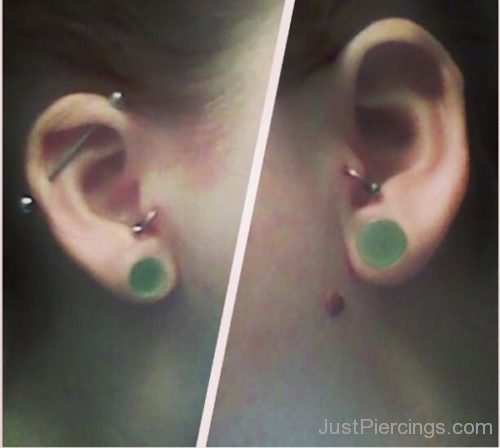 Ear Piercing Industrial, Tragus And Lobe-JP1192