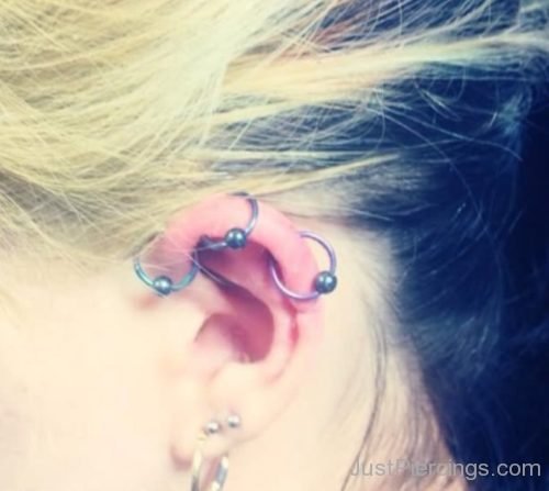 Ear Piercing With Hoop Rings-JP1088