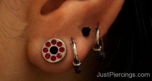 Ear Piercing With Spike And Circle Dialer-JP1220