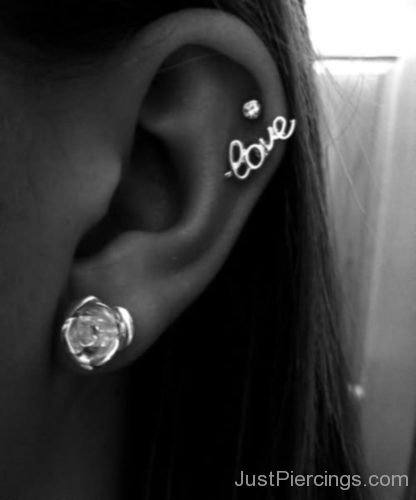 Flower And Love Ear Piercings-JP1111