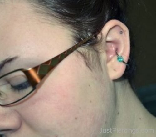 Helix And Conch Piercing With Ball Closure Ring-JP1101