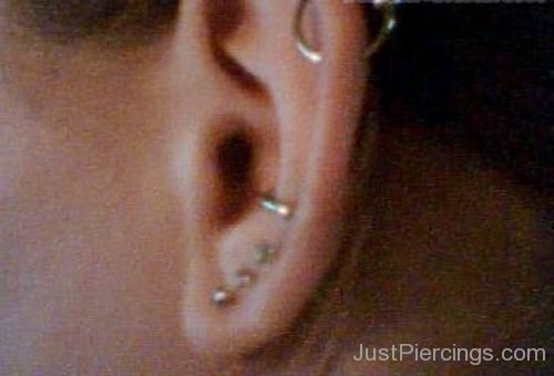 Helix And Conch Piercing With Ring-JP1151