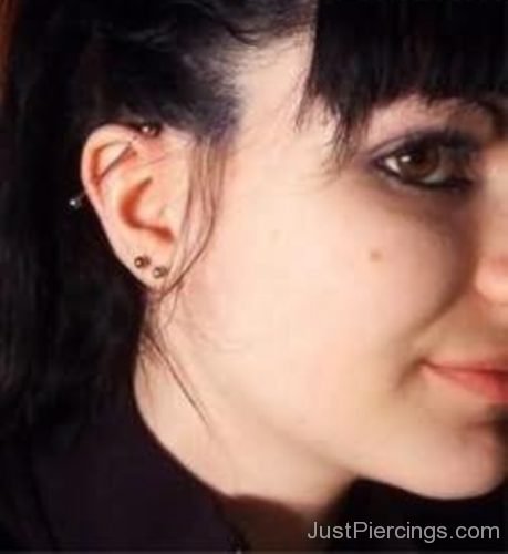 Industrial And Double Lobe Ear Piercings-JP1123