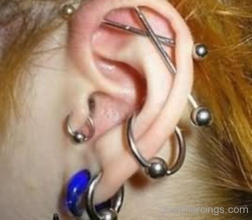 Industrial And Lobe Ear Piercings 213-JP1125