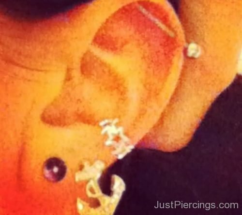 Industrial Ear Piercing and Anchor Lobe-JP1138