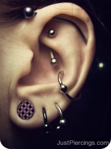 Industrial,Rook,Lobe And Conch Piercing-JP1115