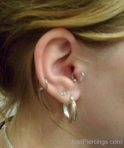 Lobe, Tragus And Snug Ear Piercing-JP1098