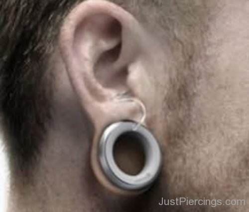 Metal Lobe Stretching Ear Piercing-JP1164