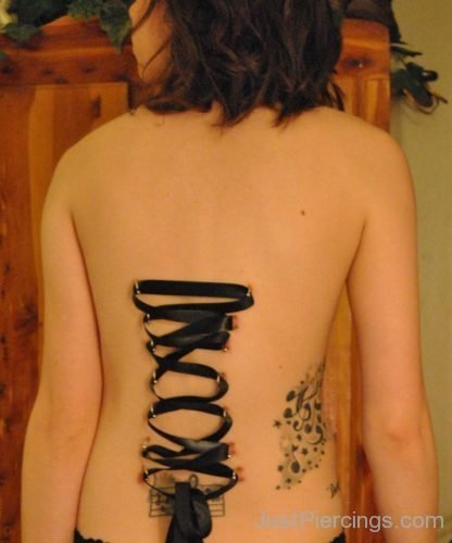 Music Notes Tattoo And Back Corset Piercing-JP1137