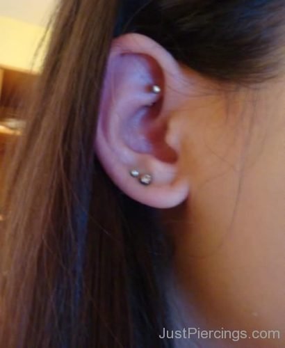 Rook And Dual Lobe Ear Piercing-JP1215