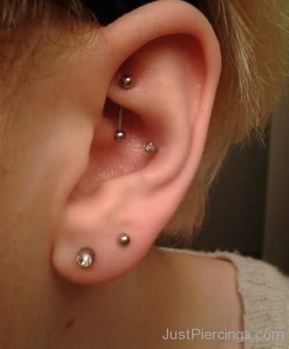 Rook, And Dual Lobe Ear Piercing-JP1223