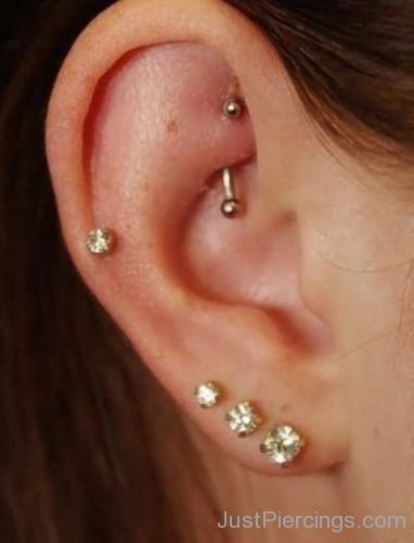 Rook And Tripple Lobe Ear Piercing-JP1218