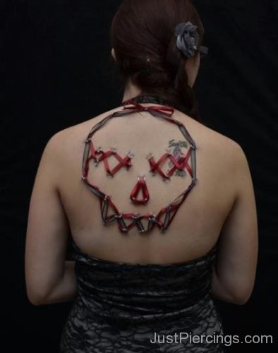 Skull Corset Piercing On Back-JP1152