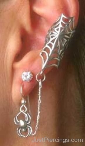 Spider Ear cuff Lobe Ear Piercing-JP134