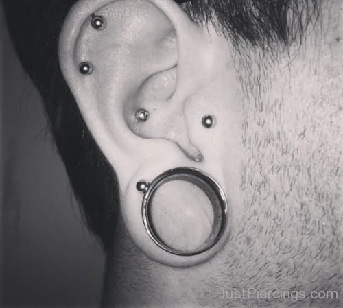 Tragus And Ear Lobe Piercing-JP1279