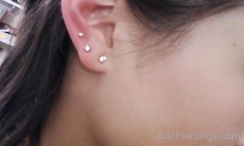 Triple Ear Piercing On Ear-JP1187