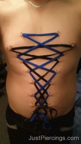 Corset Piercing On Man Body-JP1120