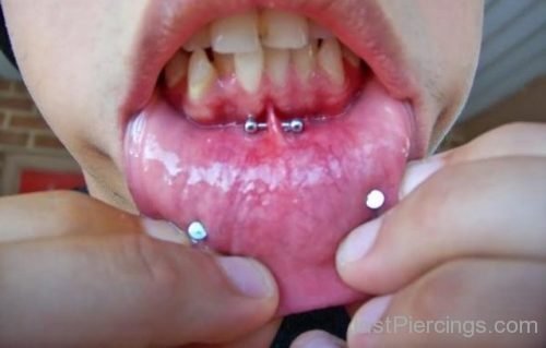Dermals And Barbell Frowny Piercing-JP1021