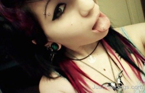 Eyebrow Ear And Tongue Piercing-JP073