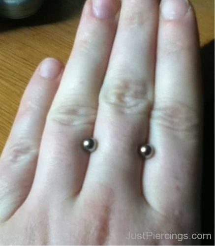 Finger Piercing With Long Steel Barbell-JP1092