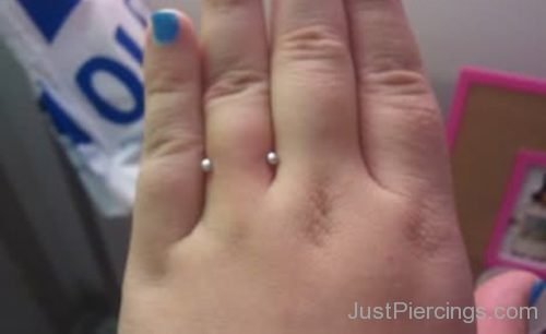 Fingers Piercing With Gold Barbell-JP1159